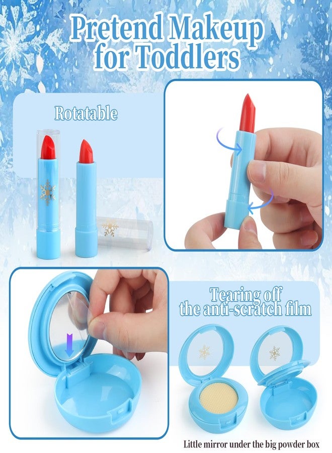Woumserta مكياج تظاهري للأطفال الصغار من 3-5 و4-6 سنوات، مكياج لعب للأطفال من 3-5 سنوات، طقم مكياج تظاهري مع حقيبة يد للأطفال الصغار، طقم مكياج تظاهري للفتيات الصغيرات، طقم مكياج للأطفال الصغار وألعاب فروزن للفتيات من عمر 3-4 و3-5 سنوات - Image 5